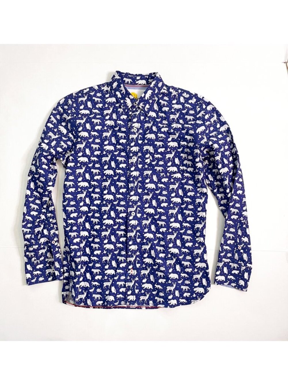 Mini Boys Woodland Print Button Front Shirt, Size 13/14
